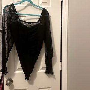 Sheer long sleeve bodysuit